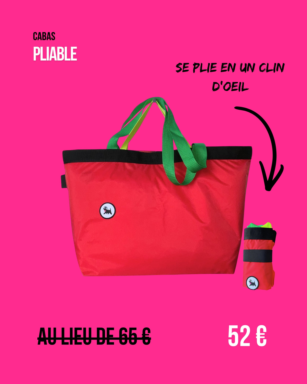 Cabas pliable 28 L - Rouge