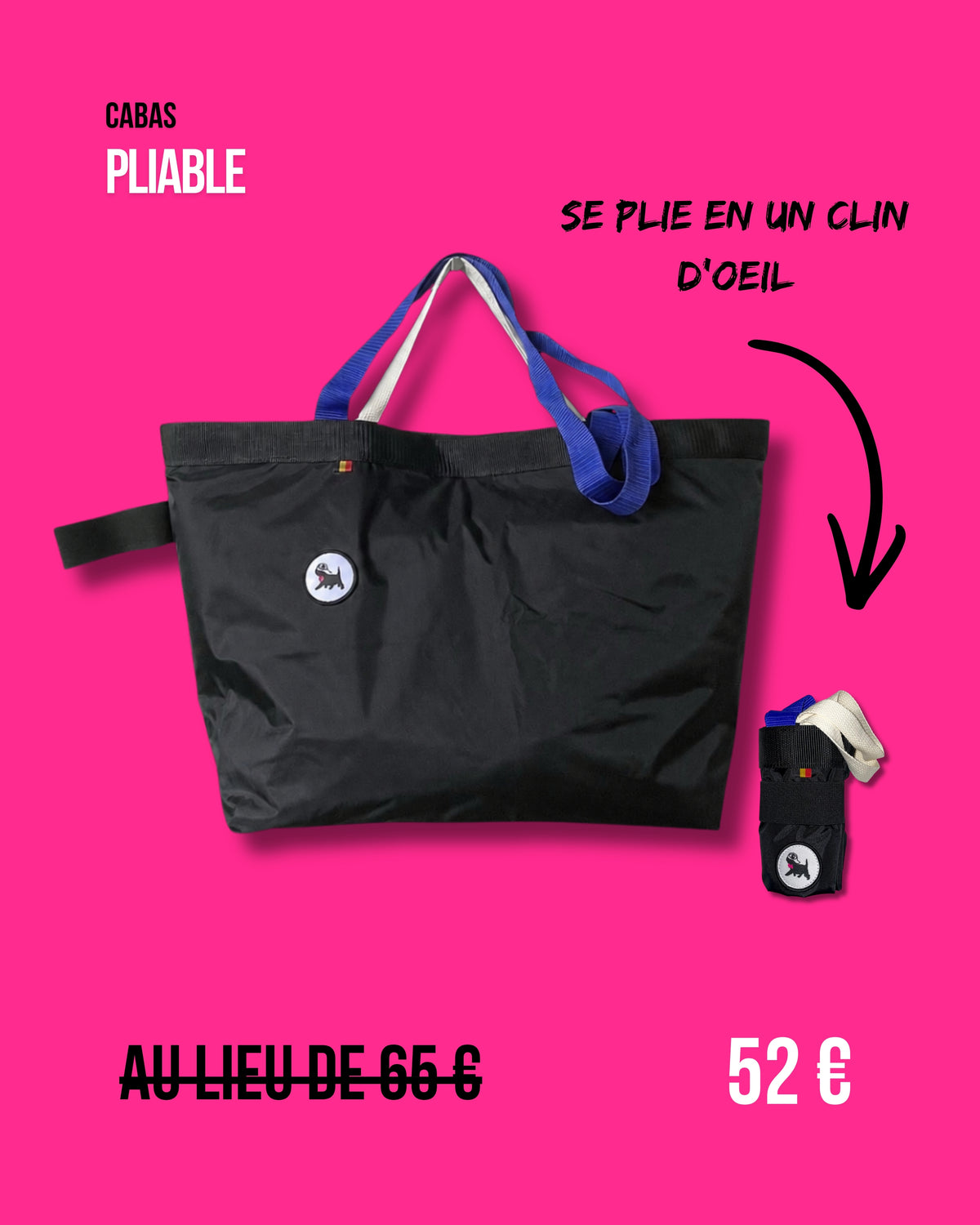 Cabas pliable 28 L - Noir