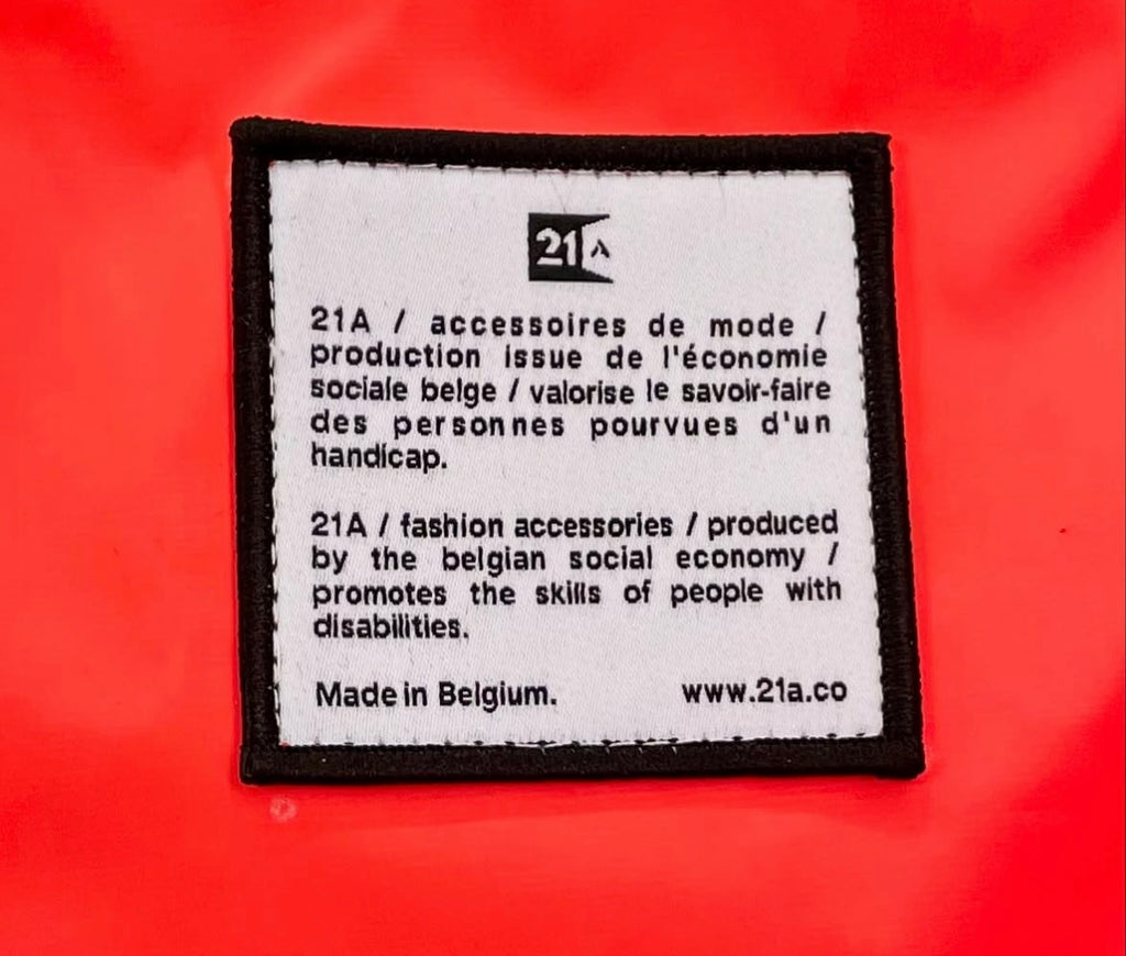 21A sac pliable orange fluo étiquette présentation marque 