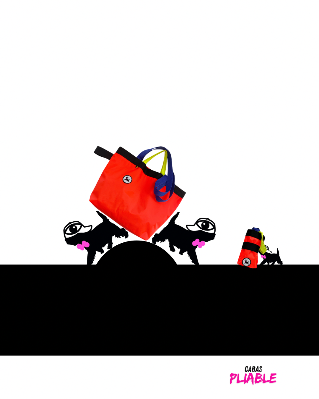 Sac de courses M, pliable, orange fluo