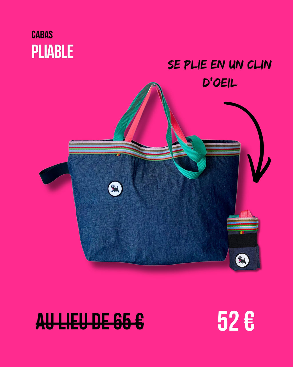 Cabas pliable 28 L - Jeans