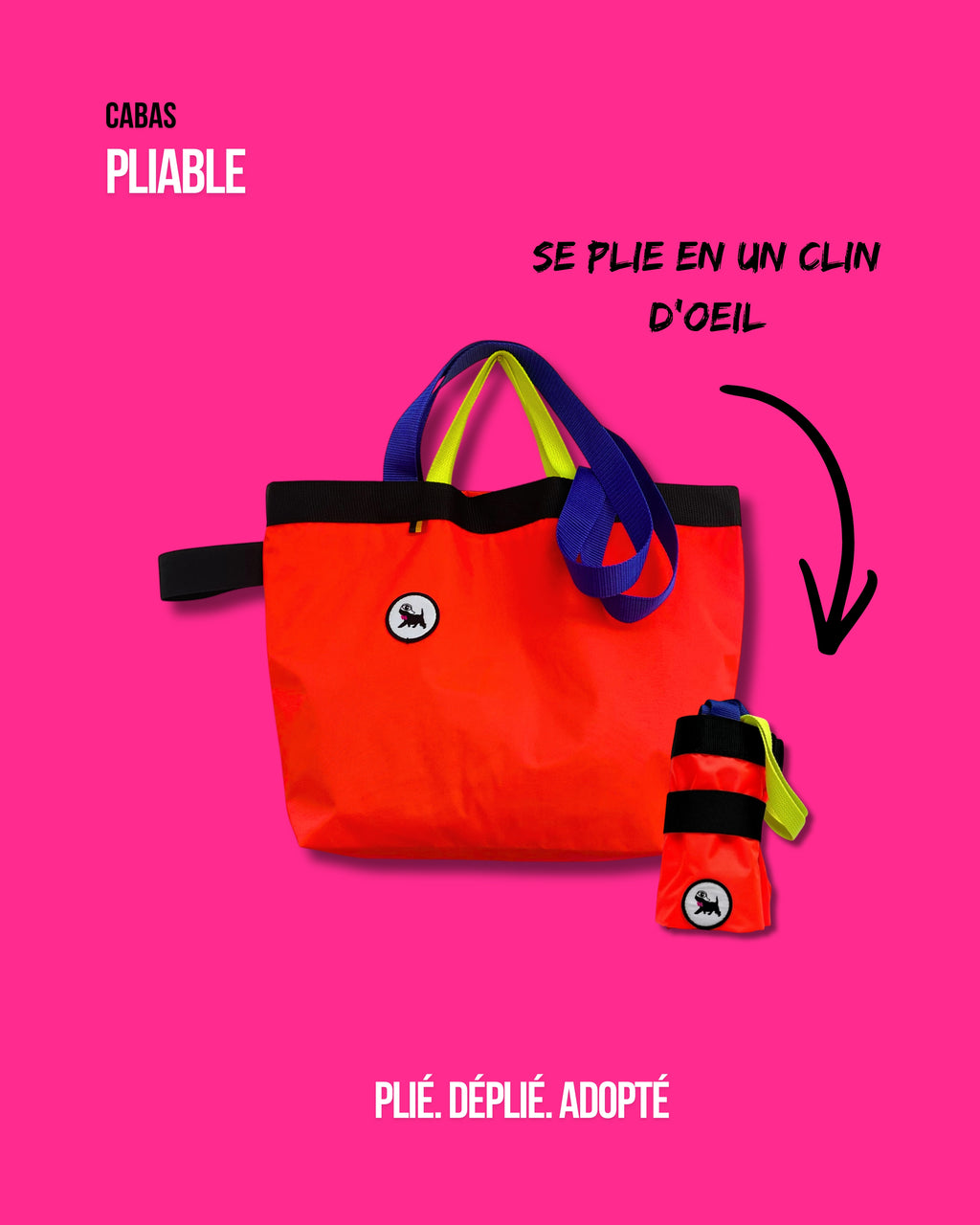 Cabas pliable 14 L - Orange fluo