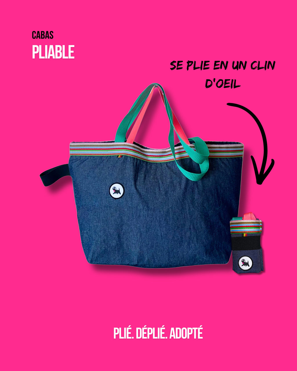 Cabas pliable 28 L - Jeans