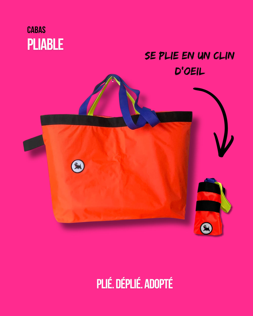 Cabas pliable 28 L - Orange fluo