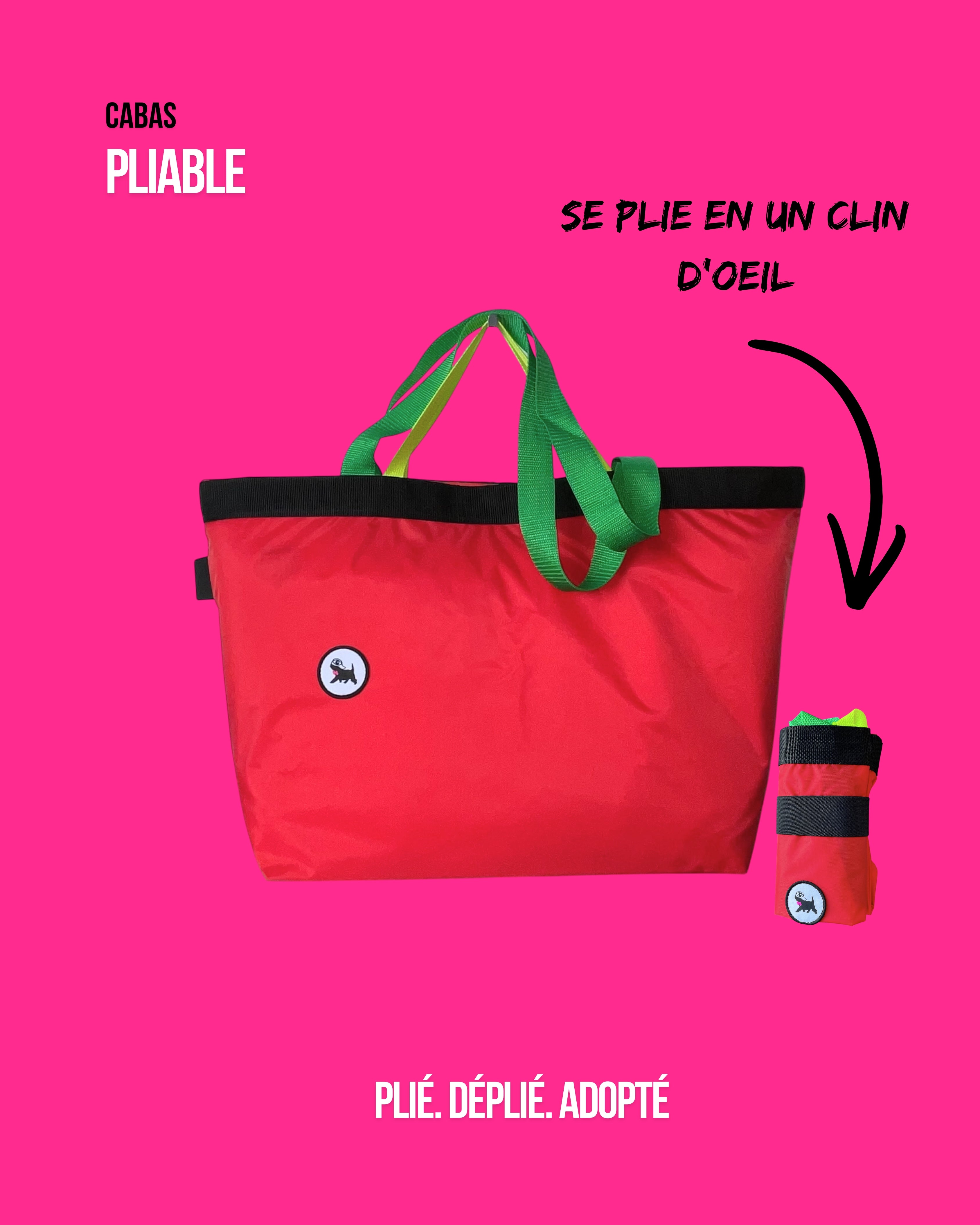 Cabas pliable 28 L - Rouge