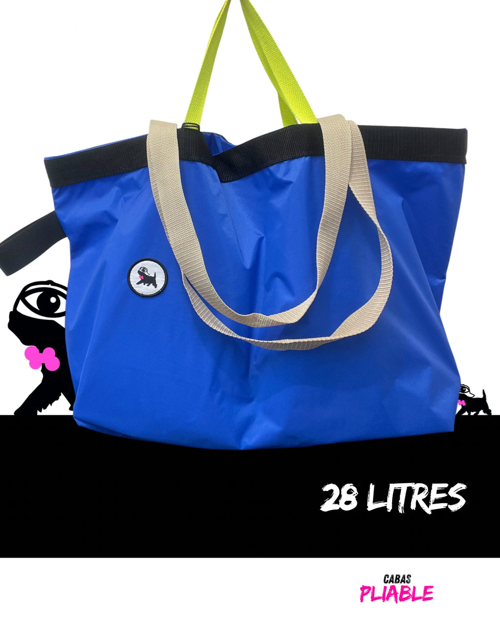 Sac de courses L, pliable, bleu roy