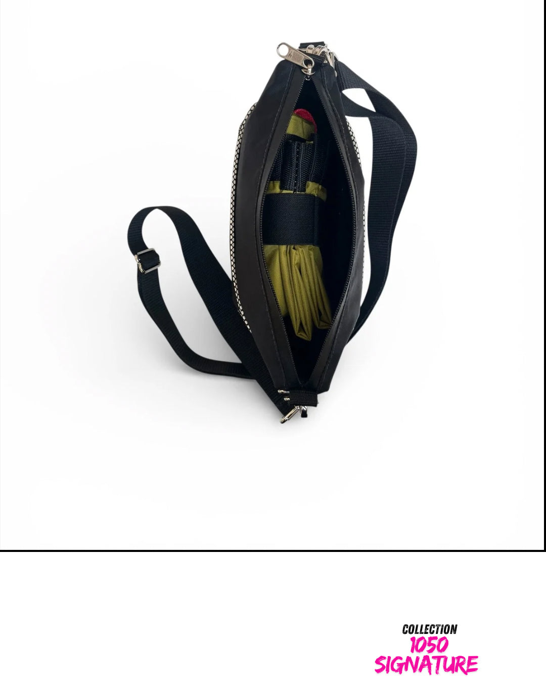 Sac bandoulière noir 2-en-1 | 1050 Signature