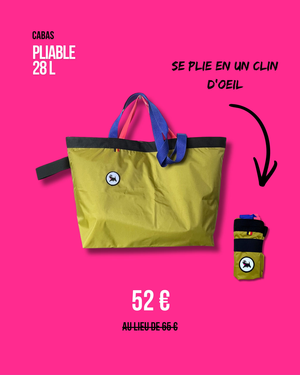 Cabas pliable 28 L - Kaki