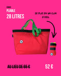 Cabas pliable 28 L - Rouge