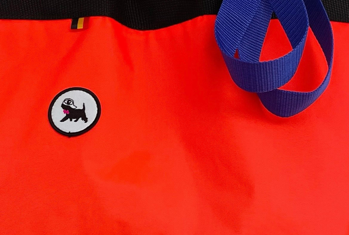 Sac de courses L, pliable, orange fluo